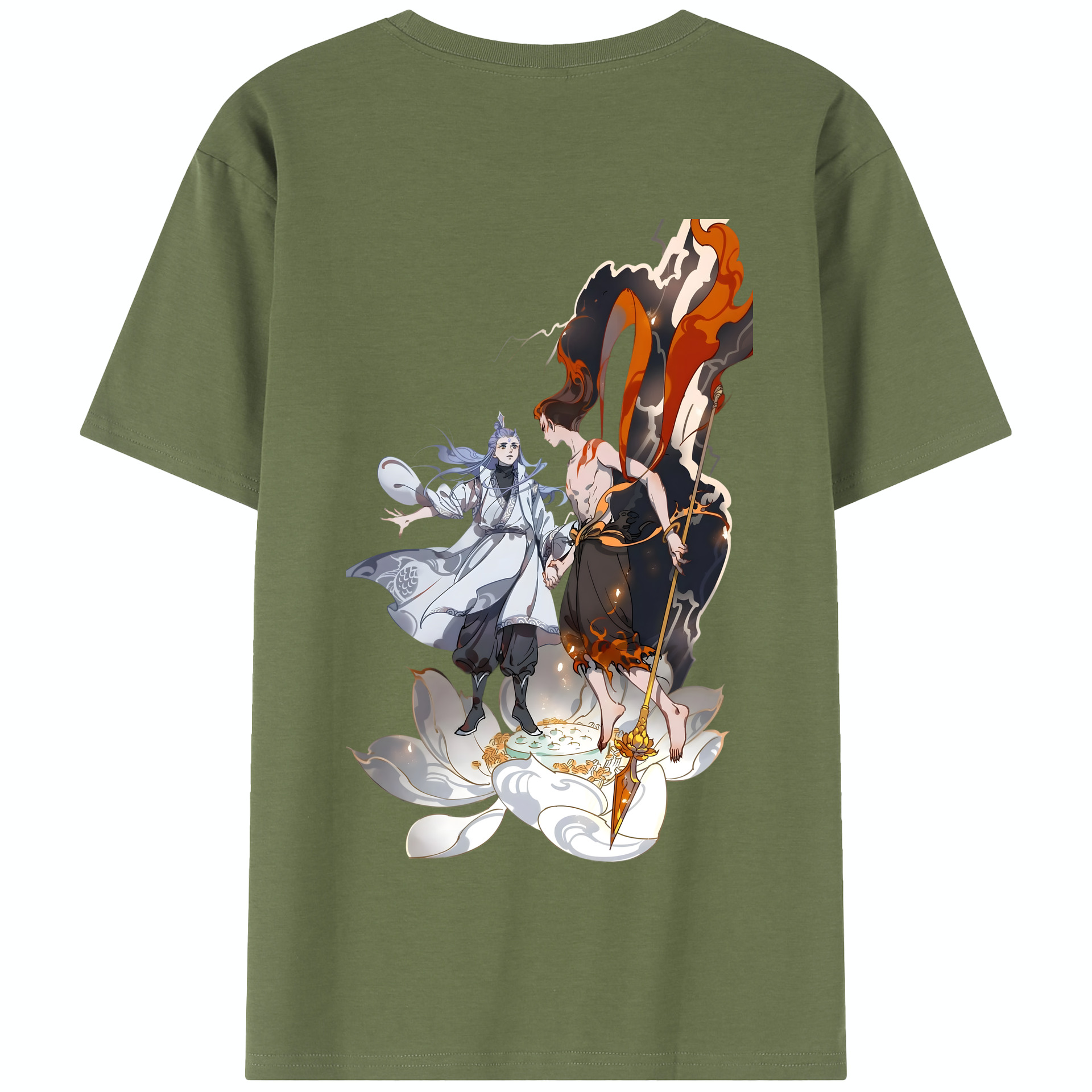 （画像用） Ne Zha 2 ナタ 魔童の大暴れ 綿100％半袖Tシャツ（背面プリント）